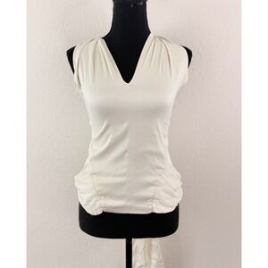 Ticci Tonetto 100% Silk Ivory Wrap Halter Top Sz S Made in Italy Y2K Party
